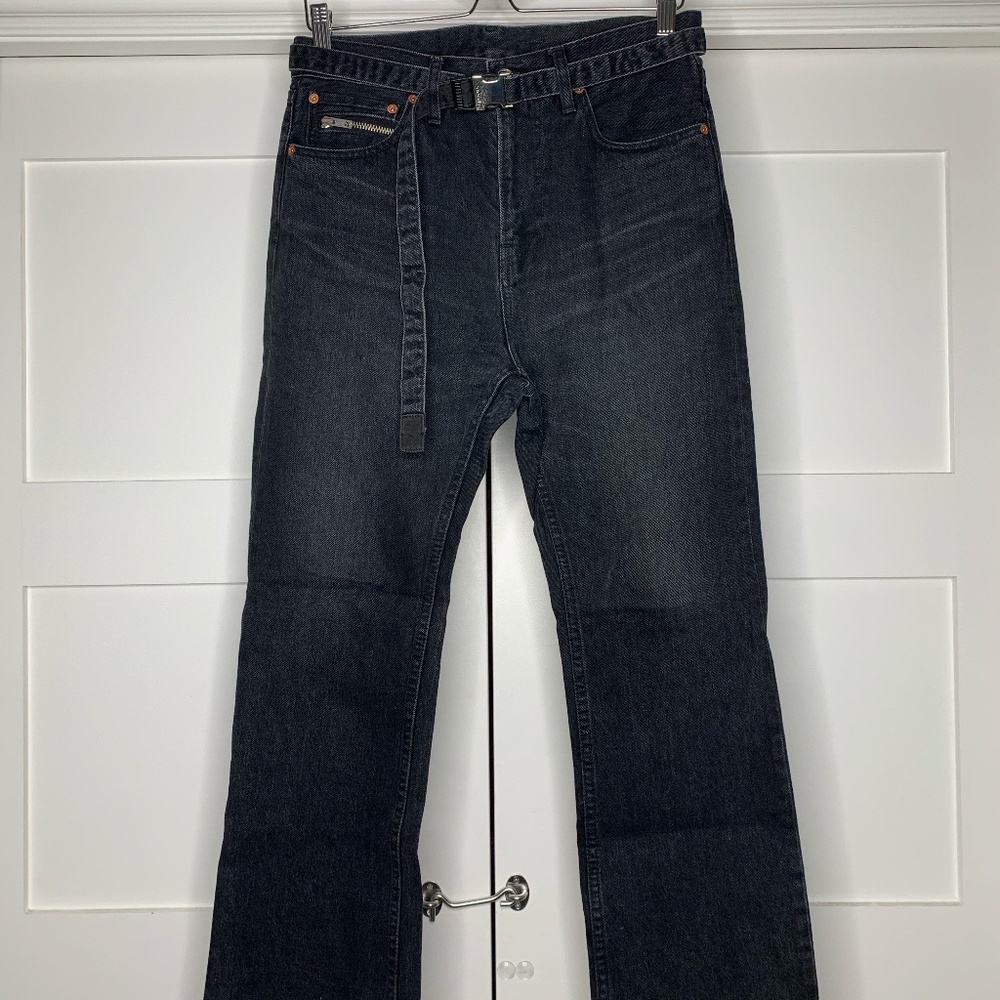 Sacai Boot Cut Washed Black Denim Pants